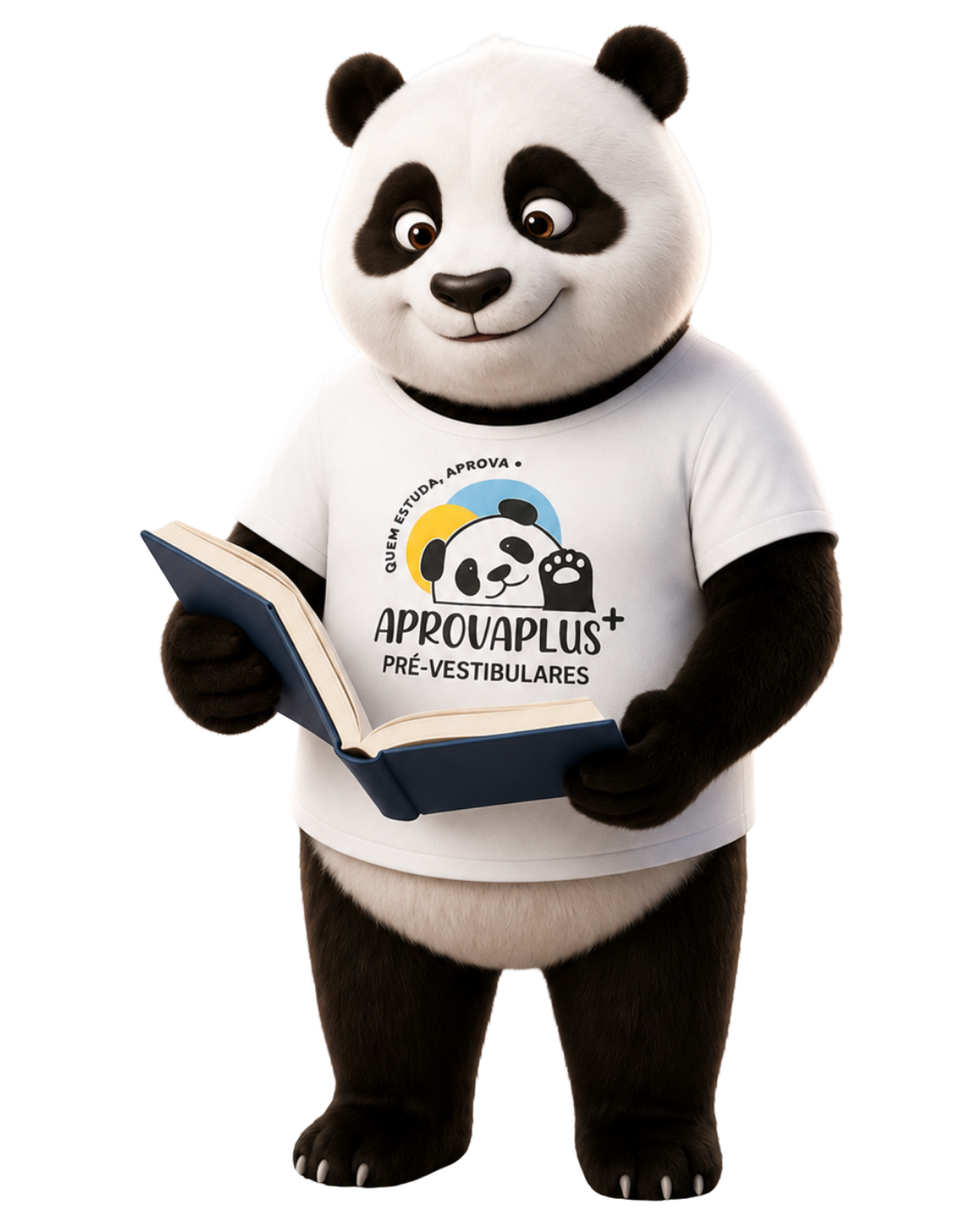 Mascote Aprova Plus lendo — Nossa História